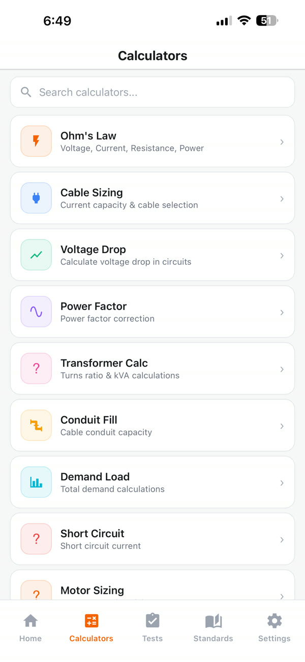 SparkyToolkit calculators list