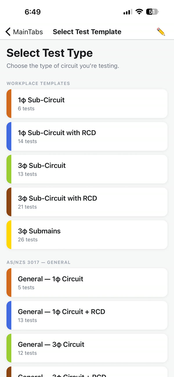 SparkyToolkit test type selection